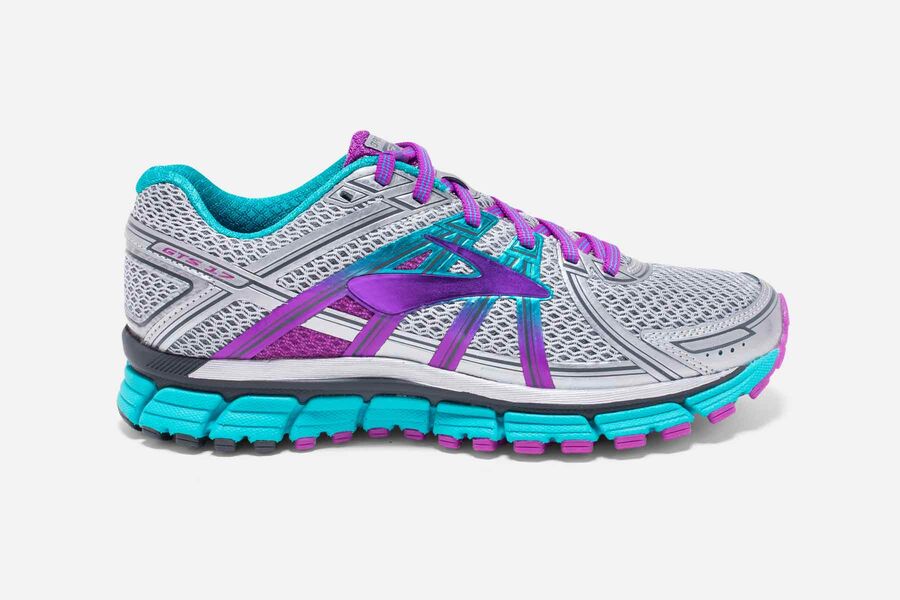 Zapatillas Trail Brooks Adrenaline GTS 17 Mujer Gris/Moradas Comprar PCSB82097